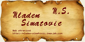 Mladen Simatović vizit kartica